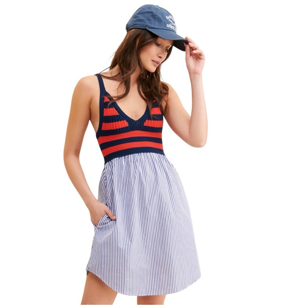 KULE The Esmee Crochet Striped Dress